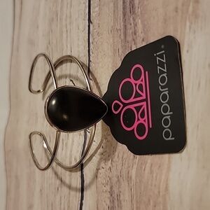 Paparazzi Black Stone Tear Drop Cuff Bracelet.
